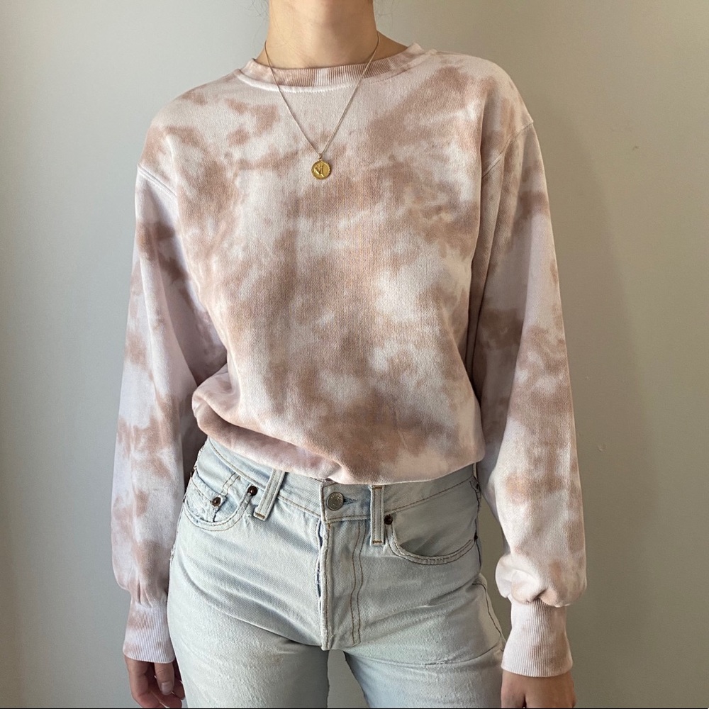 Blush Taupe Tie Dye Crewneck Sweatshirt